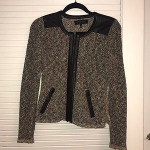 Rag and bone leather and tweed jacket